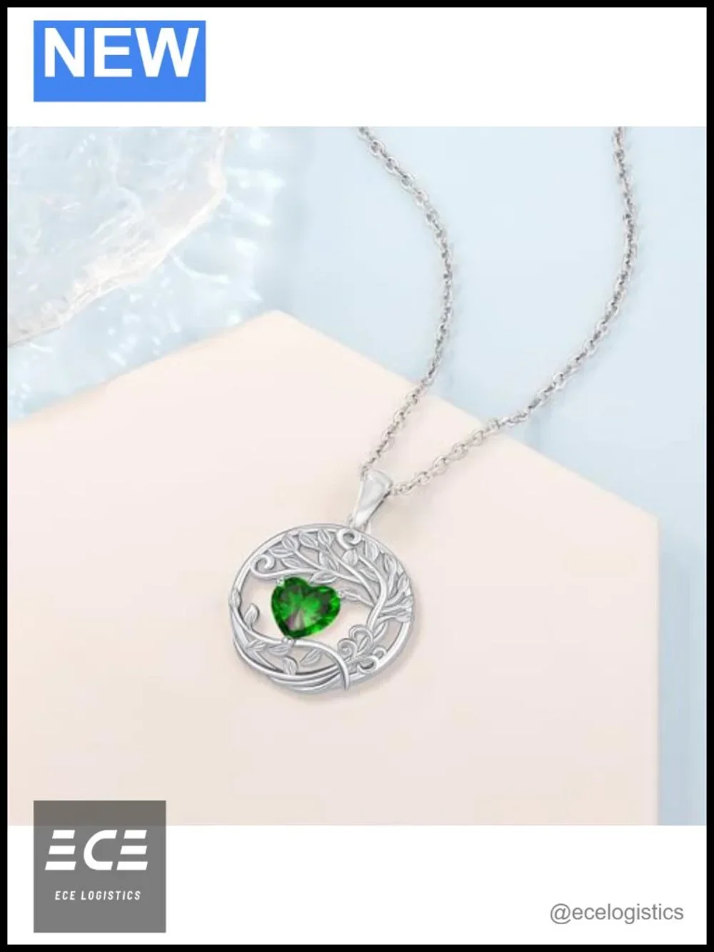 Tree of Life Necklace Sterling Silver Pendant Birthstone Gift for Her